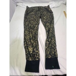 True Religion Leopard Print Joggers Zipper Pocket Tie up Size‎ 30 Y2K Gold Black